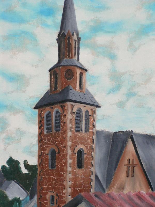 Kilianskirche (Schötmar), 1977, Öl-Leinen, 20x30.jpg
